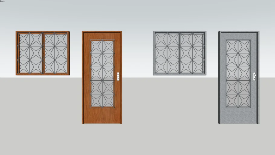 porta e janela com grade