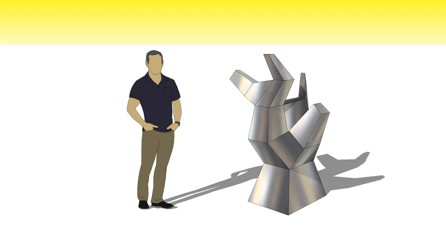 Tree Sculpture Stainless Steel Low Poly