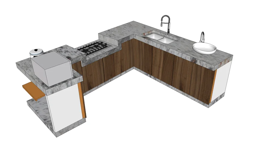 Kitchen cabinet with Architecture concrete top 清水混凝土台面橱柜