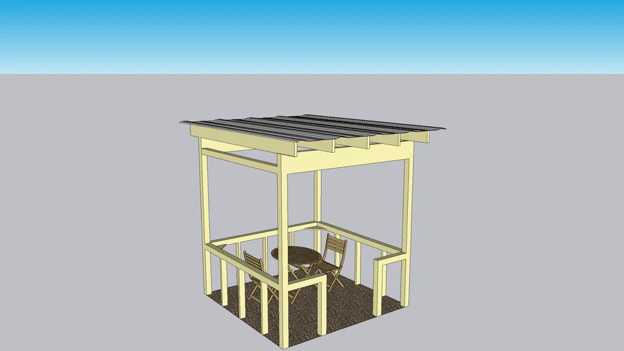 Gazebo with zinc roof