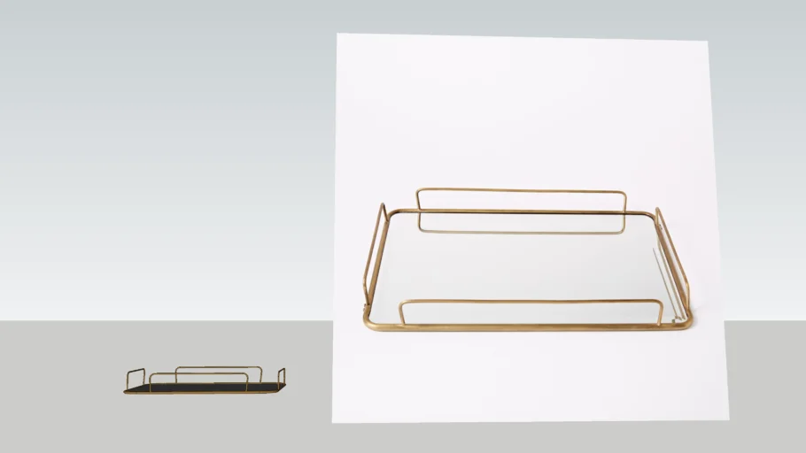 WEST ELM - Fishs Eddy Gilded Cafe Brass Mirror Tray
