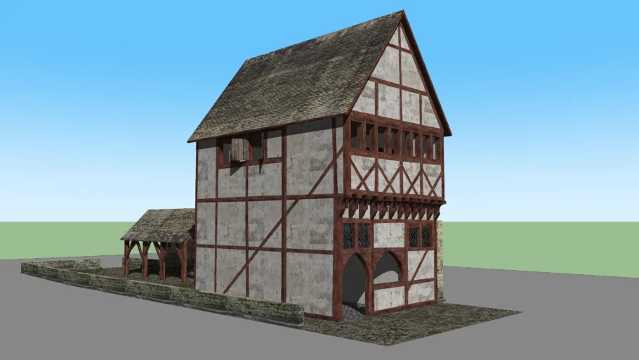 Medieval town house with interior