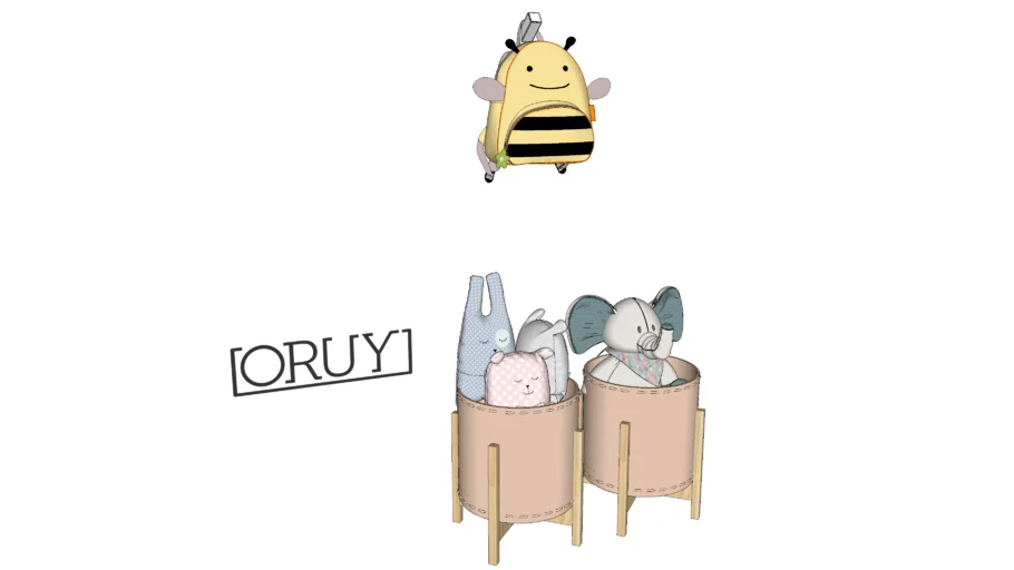 cachepot vago porta brinquedo e cabideiro pendurador ninha Oruy decor decoração baby bebê quarto