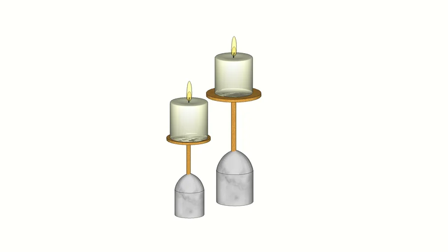 MARBLE CANDLE HOLDERS WITH CANDLES