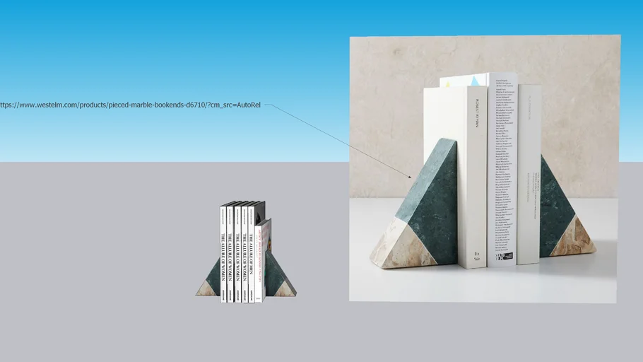 WEST ELM - Pieced Marble Bookends