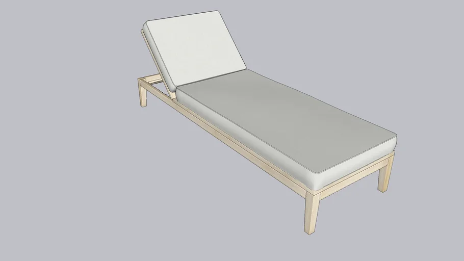 Vista Slatted Teak Outdoor Chaise Cushion