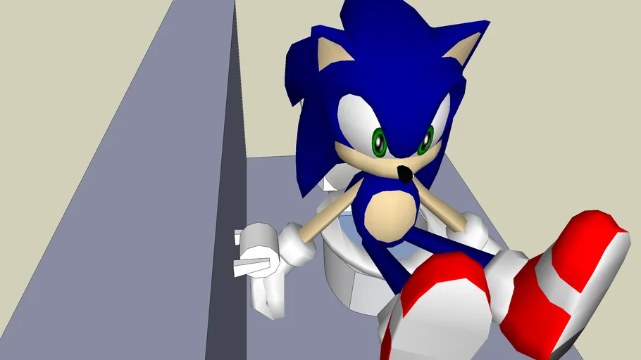 Sonic using the toilet XD