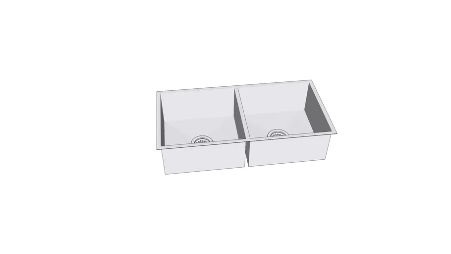 Cuba Dupla Inox Quadrada Gourmet Com Válvula 800 X 400