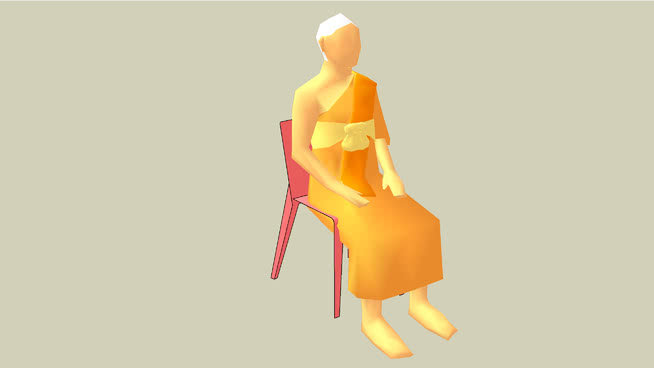 Monk sit chair 3D พระ นั่งเก้าอื้