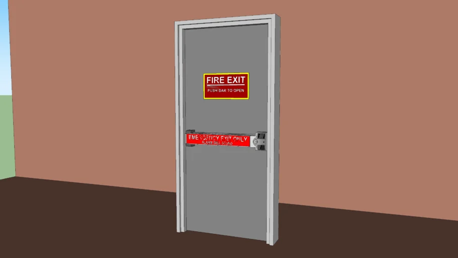 Commercial Steel Fire Door - 36 in /w Von Duprin Guard X Alarmed Pushbar