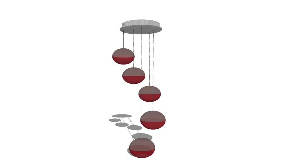 suspension, luminaire planetario 5 boules Kare