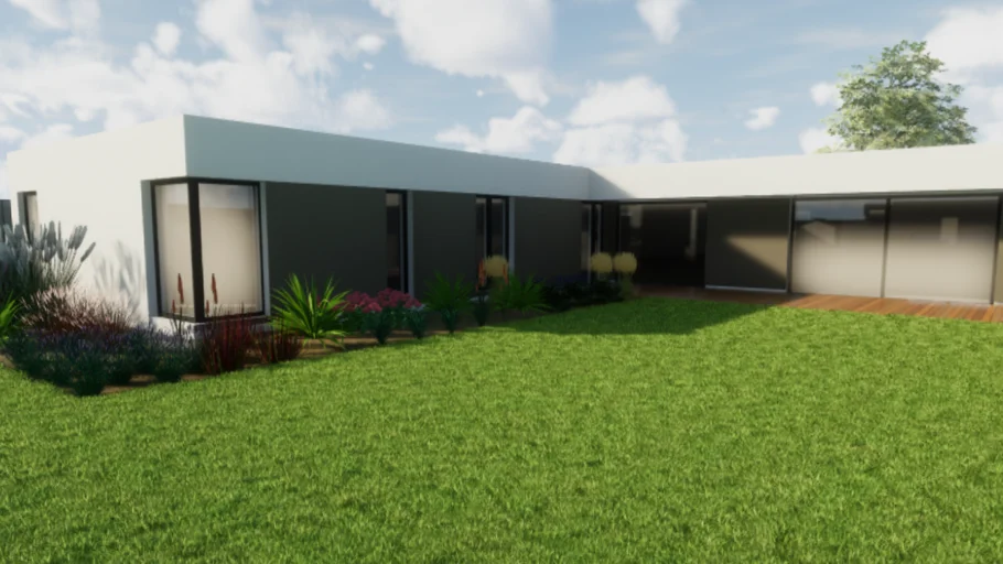 Modern villa with a garden