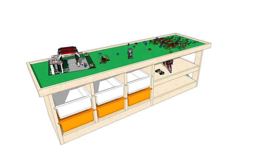 Ikea Lego Storage Pinterest Elijah And Nates Lego Table Model 3D