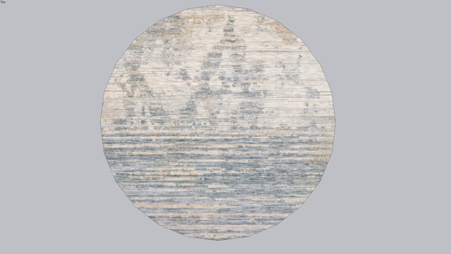 Round Rug PAN-06 Ivory / Blue