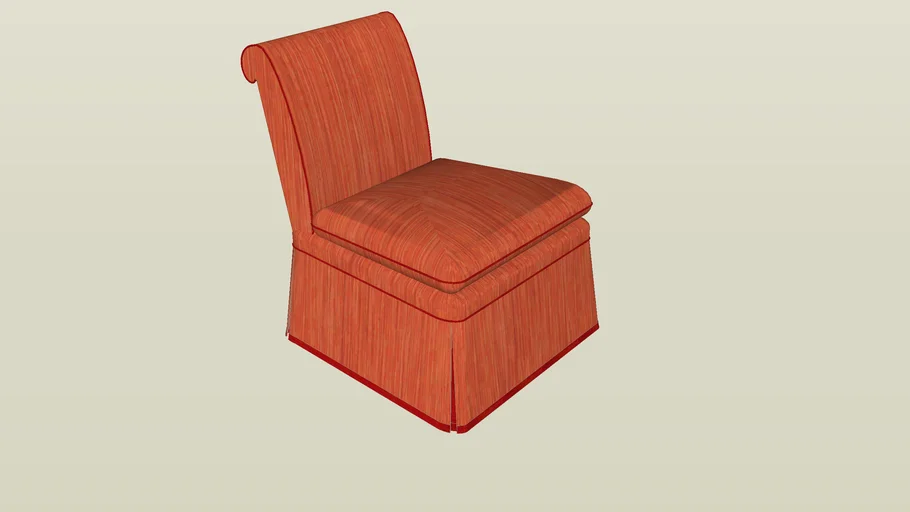 Slipper chair - skirt and loose seat cushion - traditional
