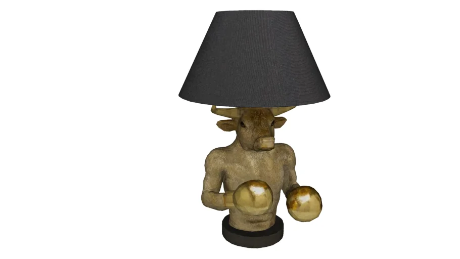57735 Table Lamp Boxer Bull 53cm