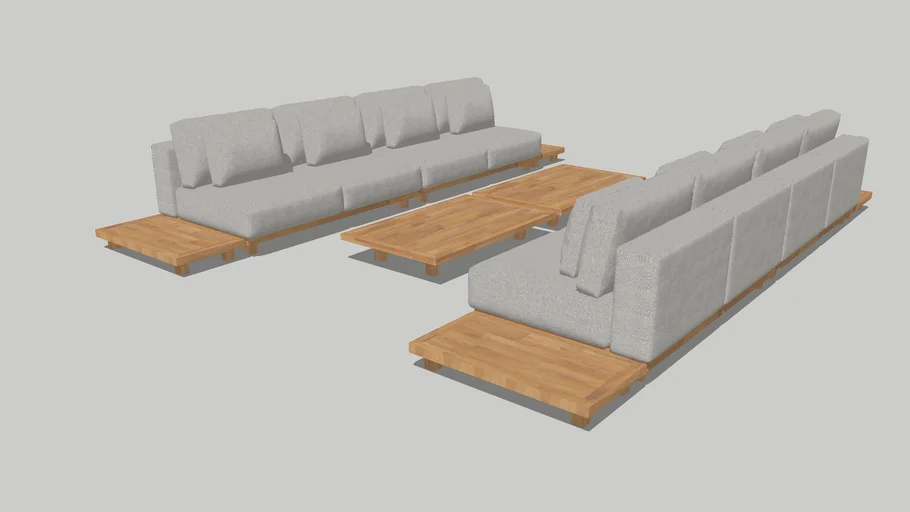 Paradiso XL outdoor lounge benches / teak - 4 Seasons Outdoor