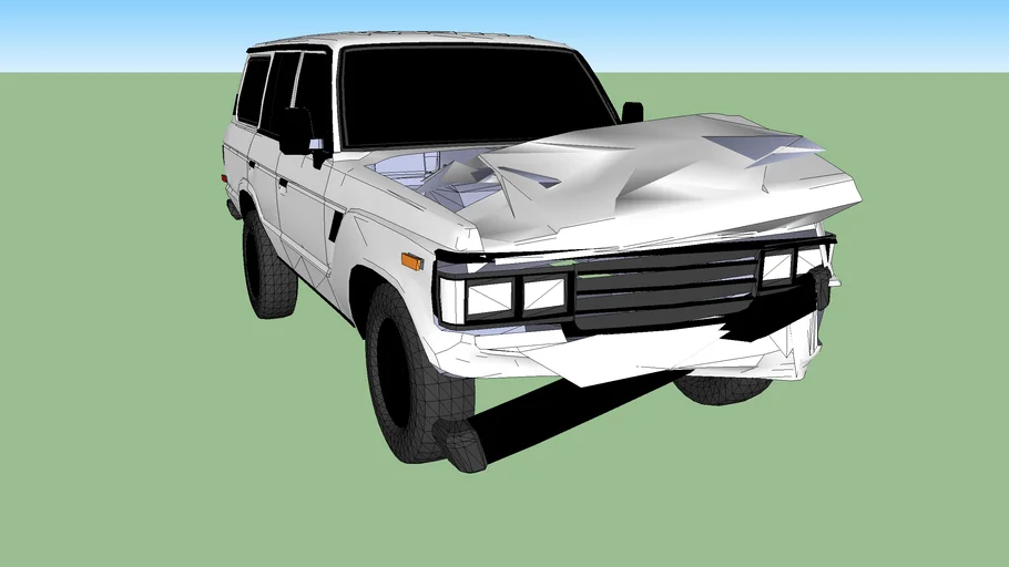 Wrecked Toyota Land Cruiser