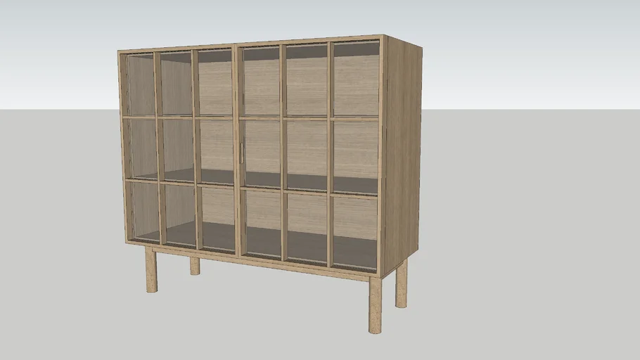 Shoji Cabinet Wide Natural/Clear