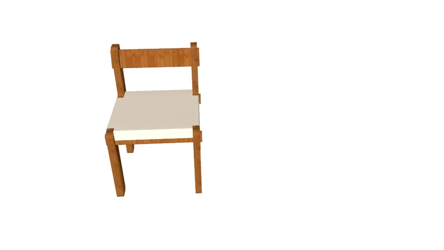 CB2 Kinsey Wood and White Leather Dining Chair