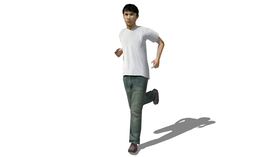 3d people-running boy