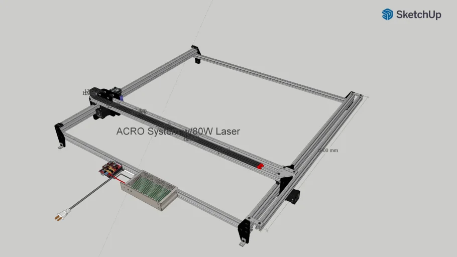 ACRO Systems CNC with 80W Laser and Cable Chains