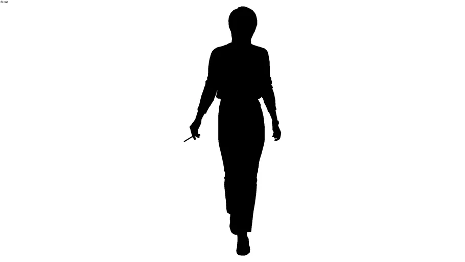 2d silhouette front woman walking