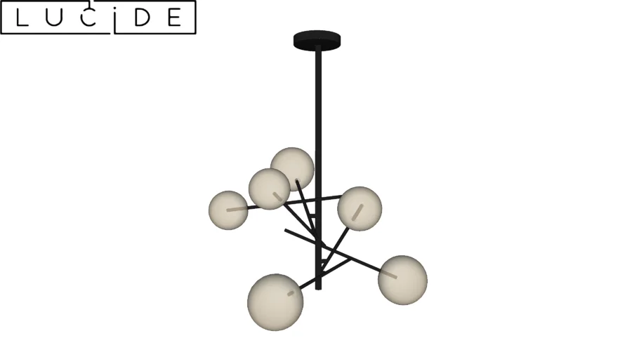 Lucide ALARA - Pendant light - Ø 72 cm - LED - G4 - 6x1,5W 2700K - Black