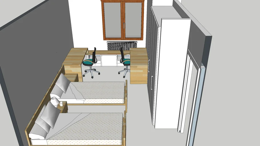 Dormitorio - estudio dos camas