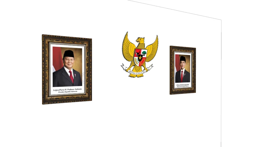 Pigura Presiden Prabowo & Lambang Garuda