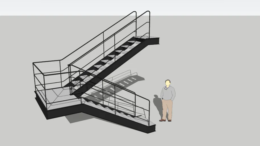 Steel industrial stairs