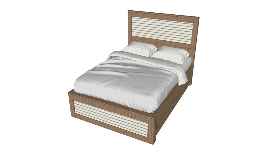 Bead Board Queen Bed  w/ Storage