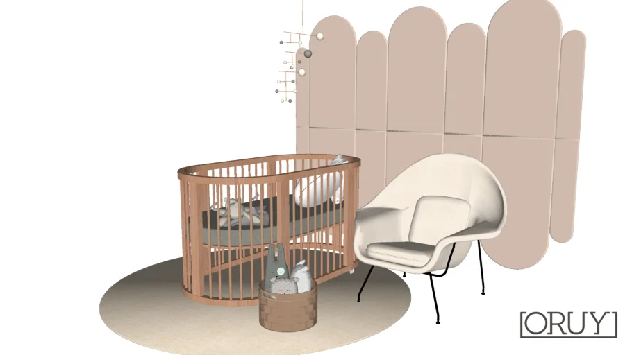 Painel Arco ORUY quarto bebe berço cesta poltrona tapete infantil