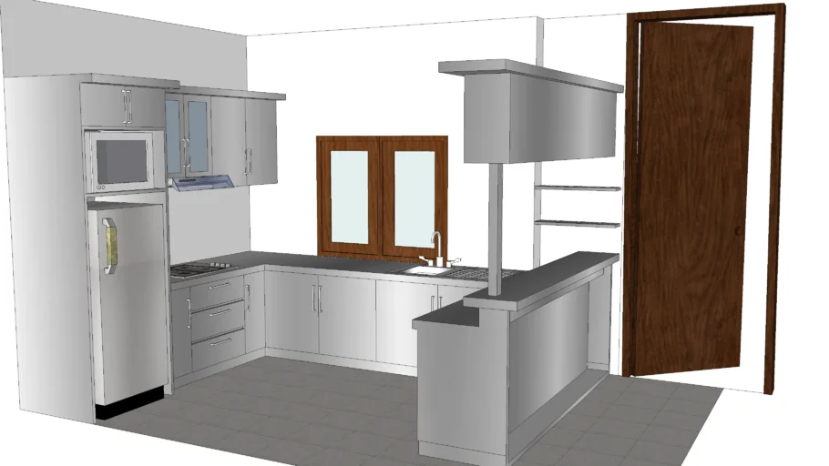 kitchen set with mini bar