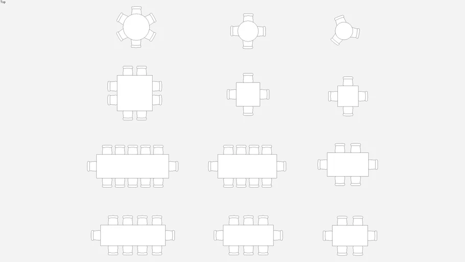 2D Symbols - Tables and Seating / Dining