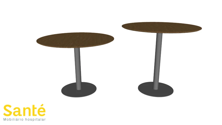 Mesa Ronde - Aço e tampo madeira - Redonda/restaurante/refeitório/design/moderna/sala/area/lugares