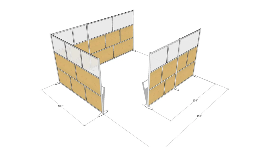 L Shaped Office Partition for a Conference Room Meeting Space by iDivide