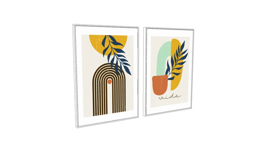 Conjunto 2 quadros decorativos Abstrato - Tons Terrosos