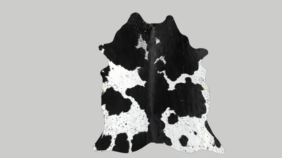 Tapete de Couro Formato Natural - Preto e Branco 2