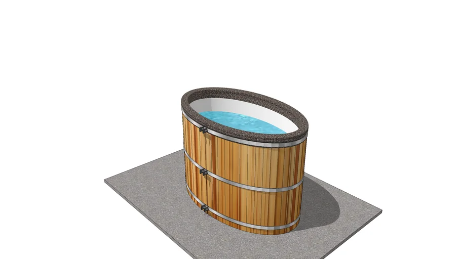 Small Oval Cedar Hot Tub (5 ft x 3 ft x 40")