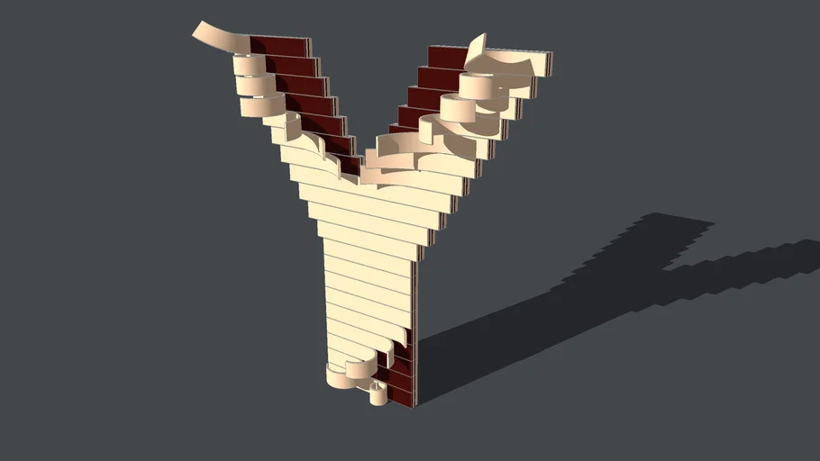 Y - 3D Laminated Wood Letter