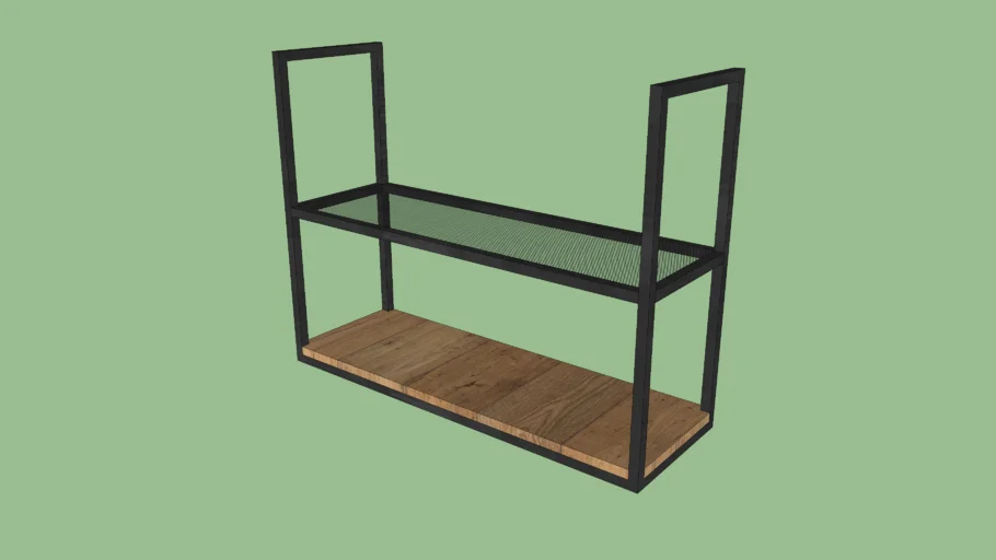 Suporte De Teto Industrial Para Cozinha - Ferro E Madeira
