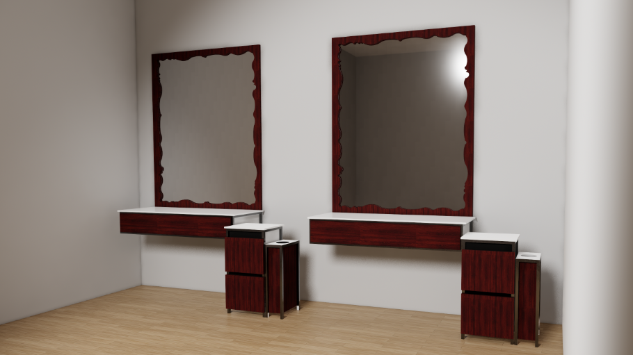 Salon Mirror, Barber Shop shelf