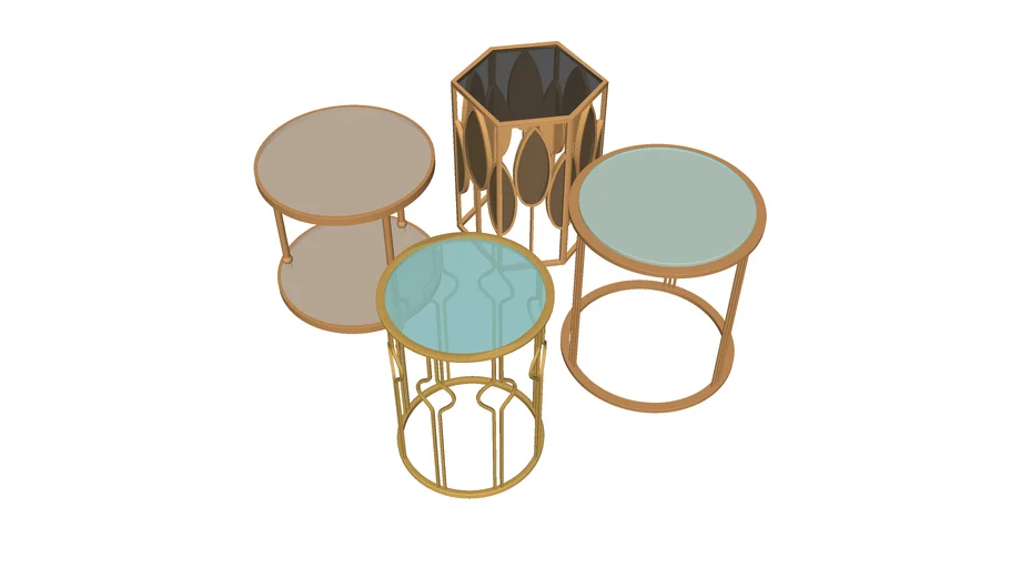 Gold side tables 01 | 3D Warehouse