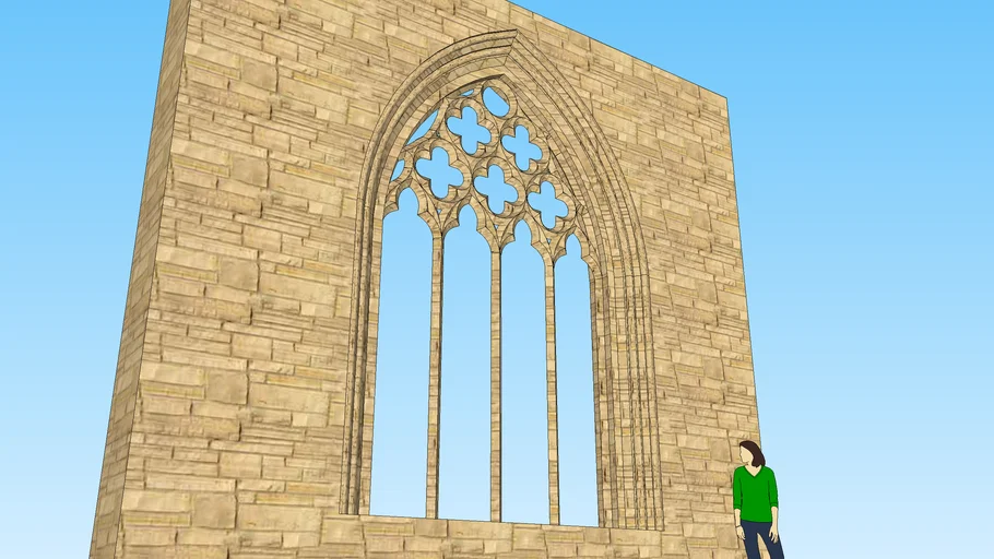 WINDOW WITH RAYONNANT GOTHIG TRACERY
