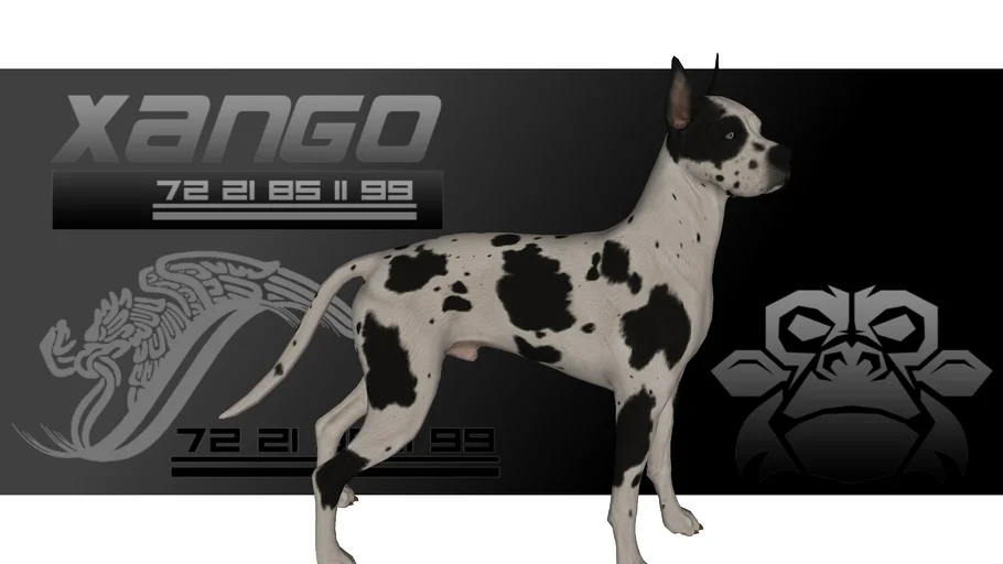Perro dogo argentino pinto - xango3d