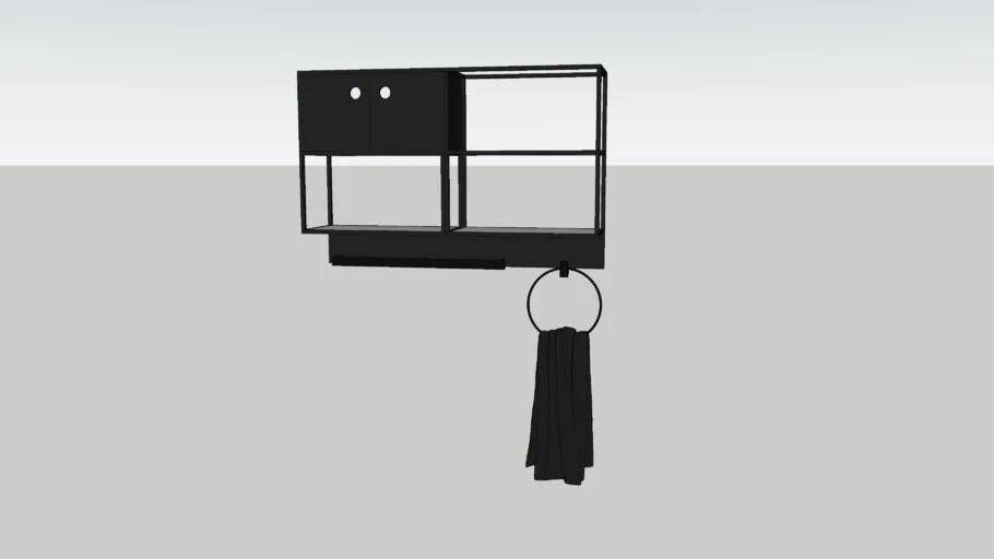 Bathroom modular shelf with towel hanger