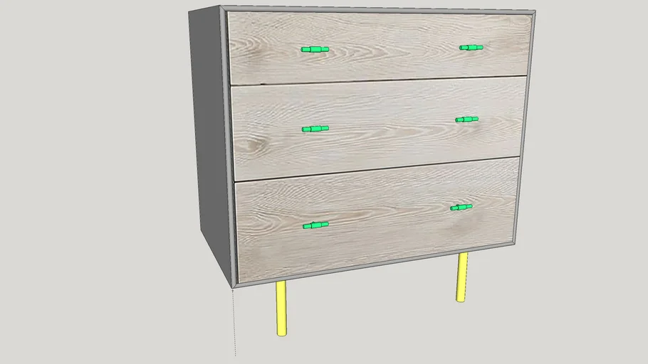 Modernist Wood and Lacquer 3-Drawer Dresser from West Elm