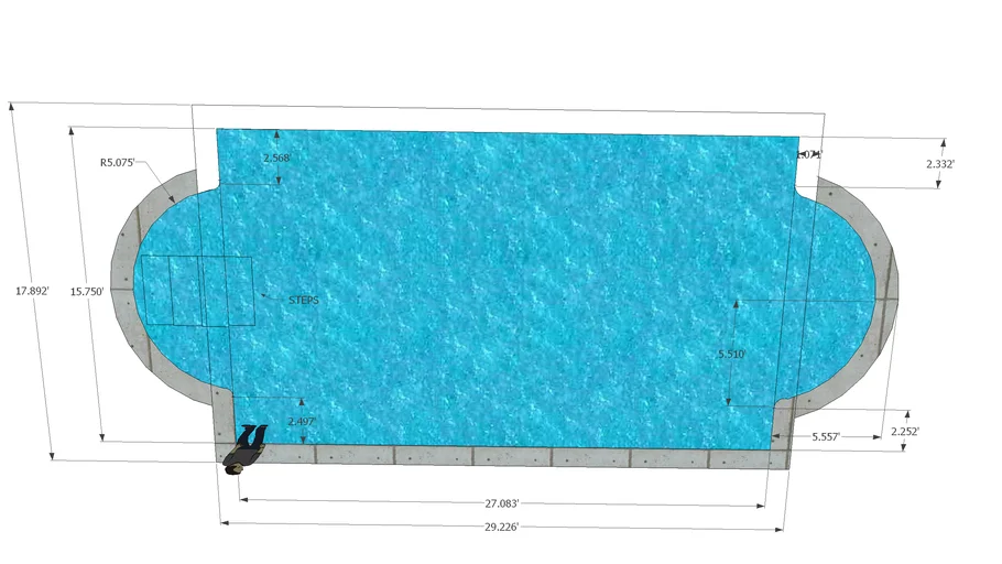 Swimming pool dimension | 3D Warehouse