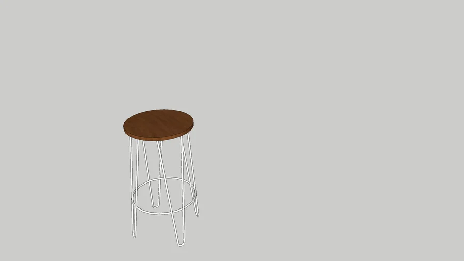 Steel and Wood Bar Stool